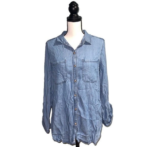 BE COOL Tops - *Be cool- Blue button up shirt